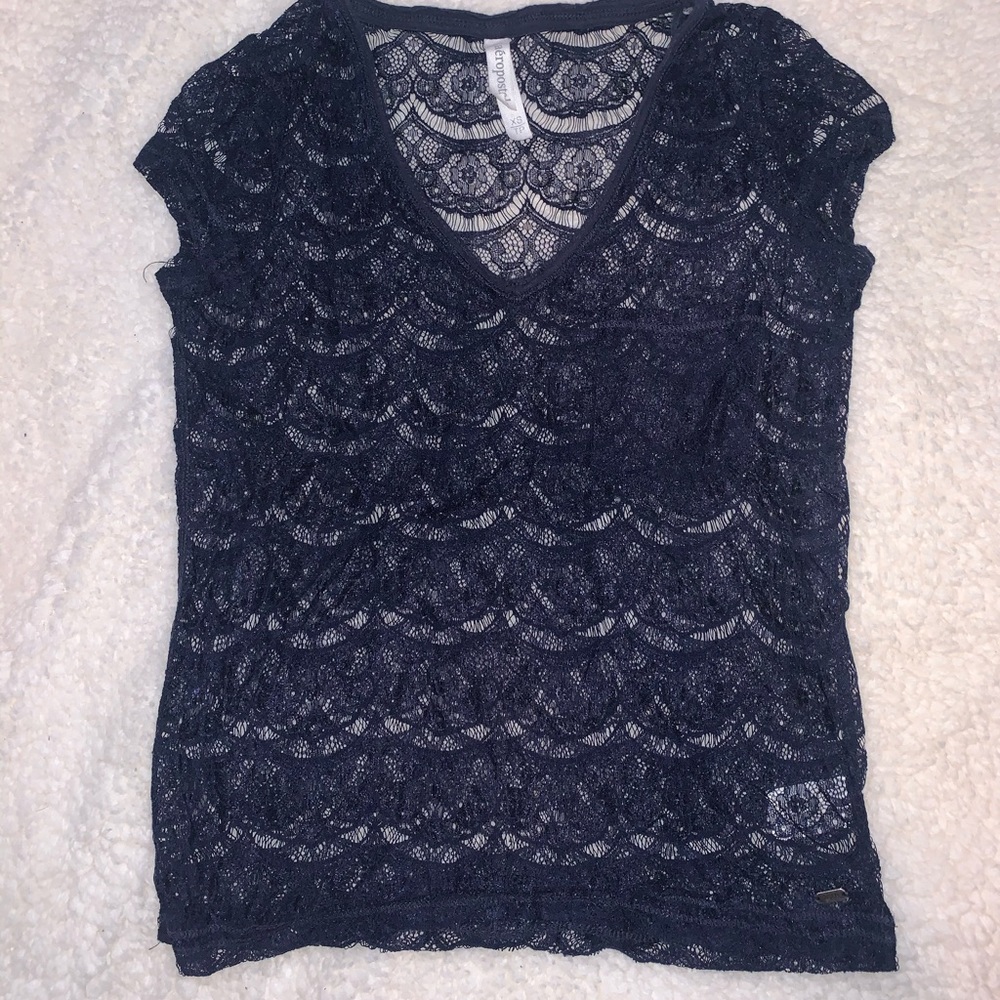 Dark Blue Lace Tank